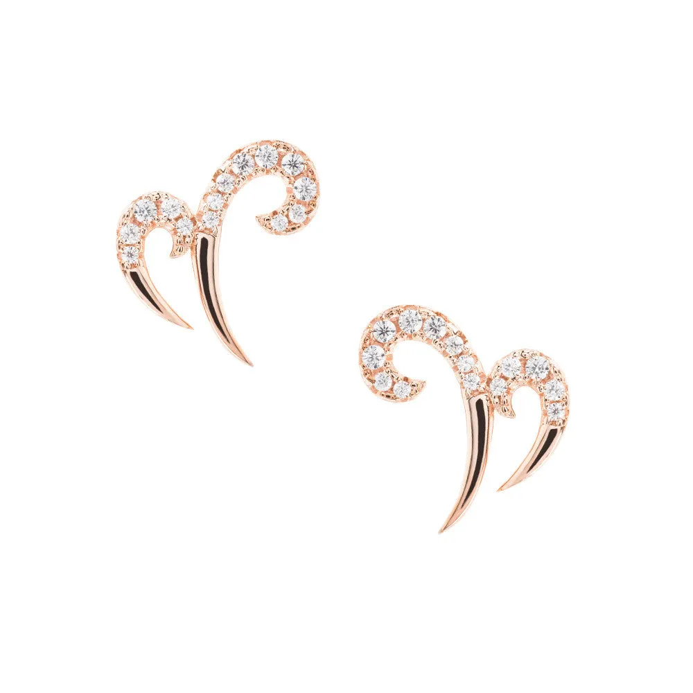 Rose Gold Double Spike Earrings