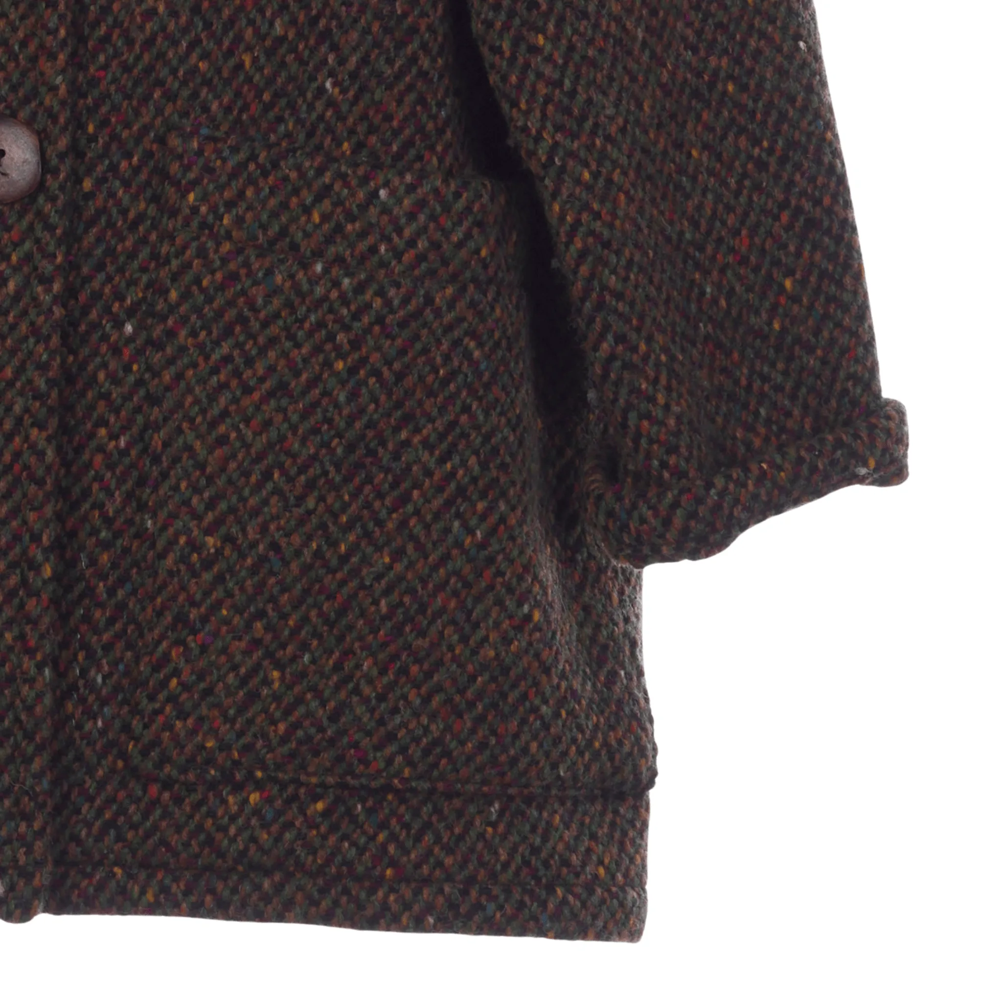 Roxtons Wool Brown Multi-Coloured Long Sleeved Jacket UK Size 14.