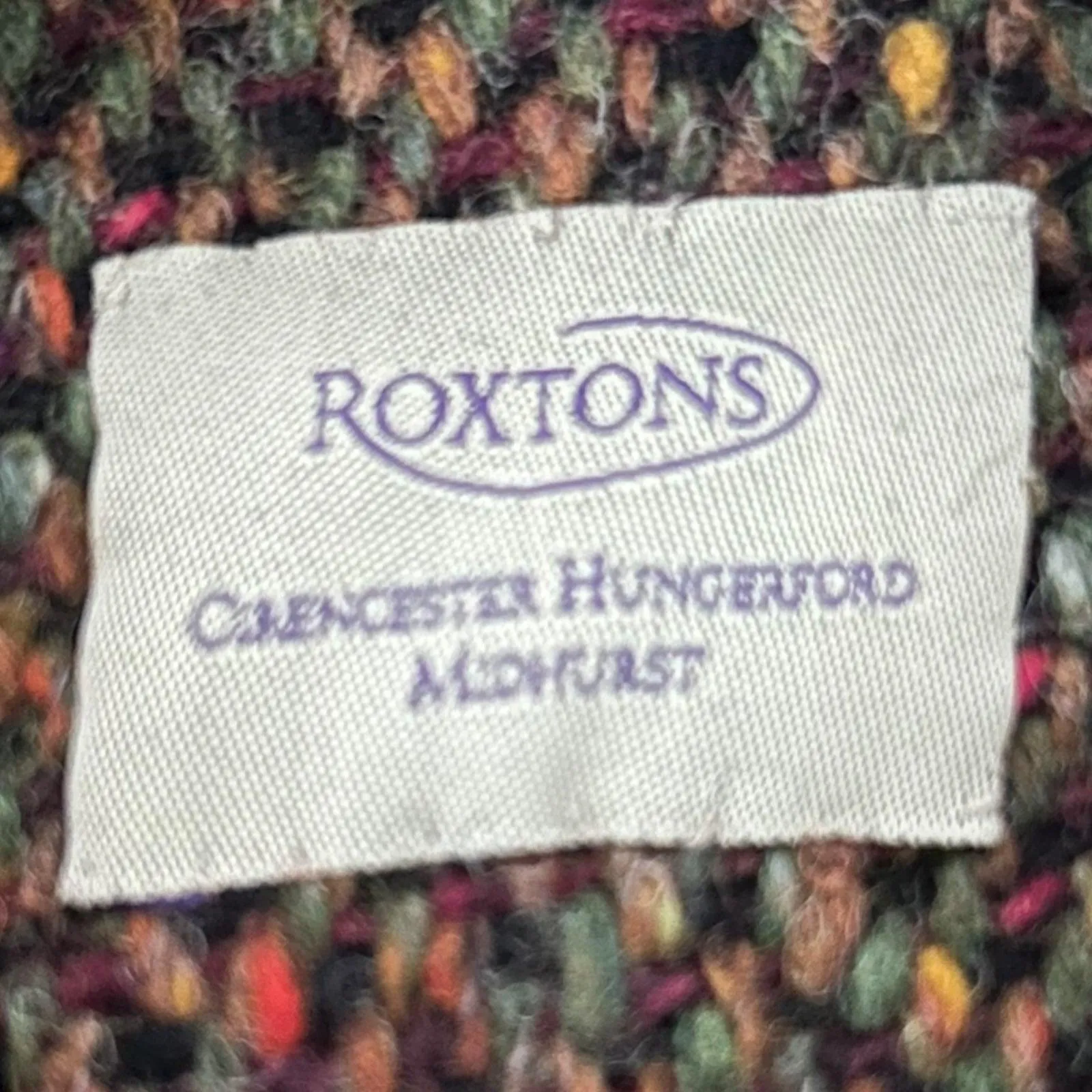 Roxtons Wool Brown Multi-Coloured Long Sleeved Jacket UK Size 14.