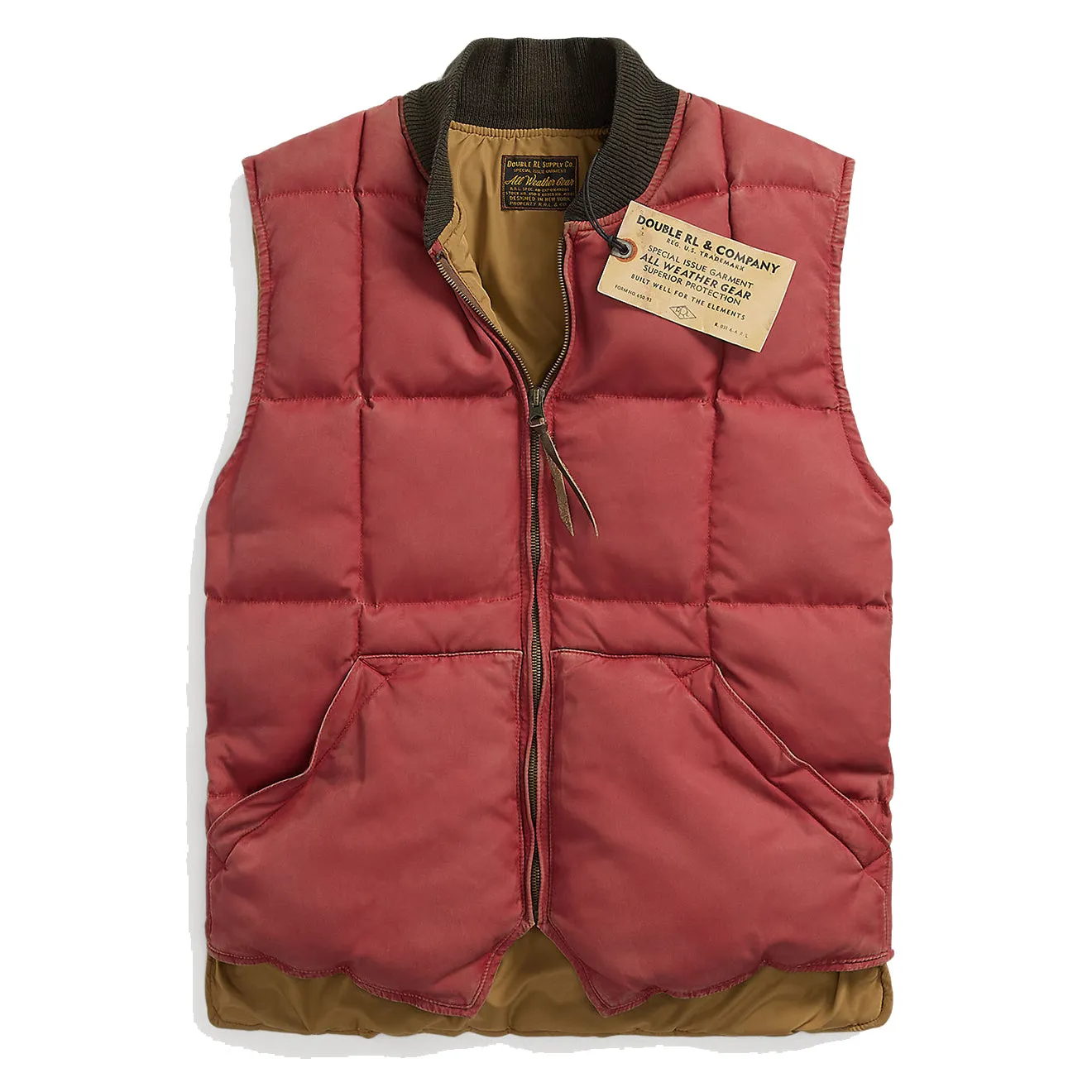 RRL by Ralph Lauren Quilted Vest Vintage Red