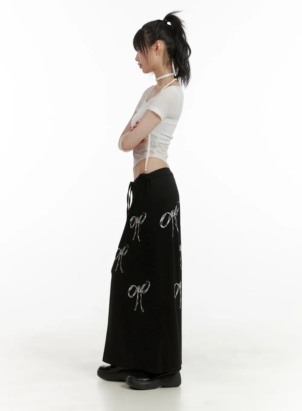 Sheer Chic Crop Top with Thin Scarf CU410