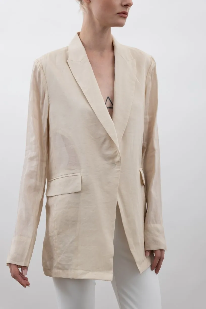 Sheer Ramie Boyfriend Blazer - VERVE