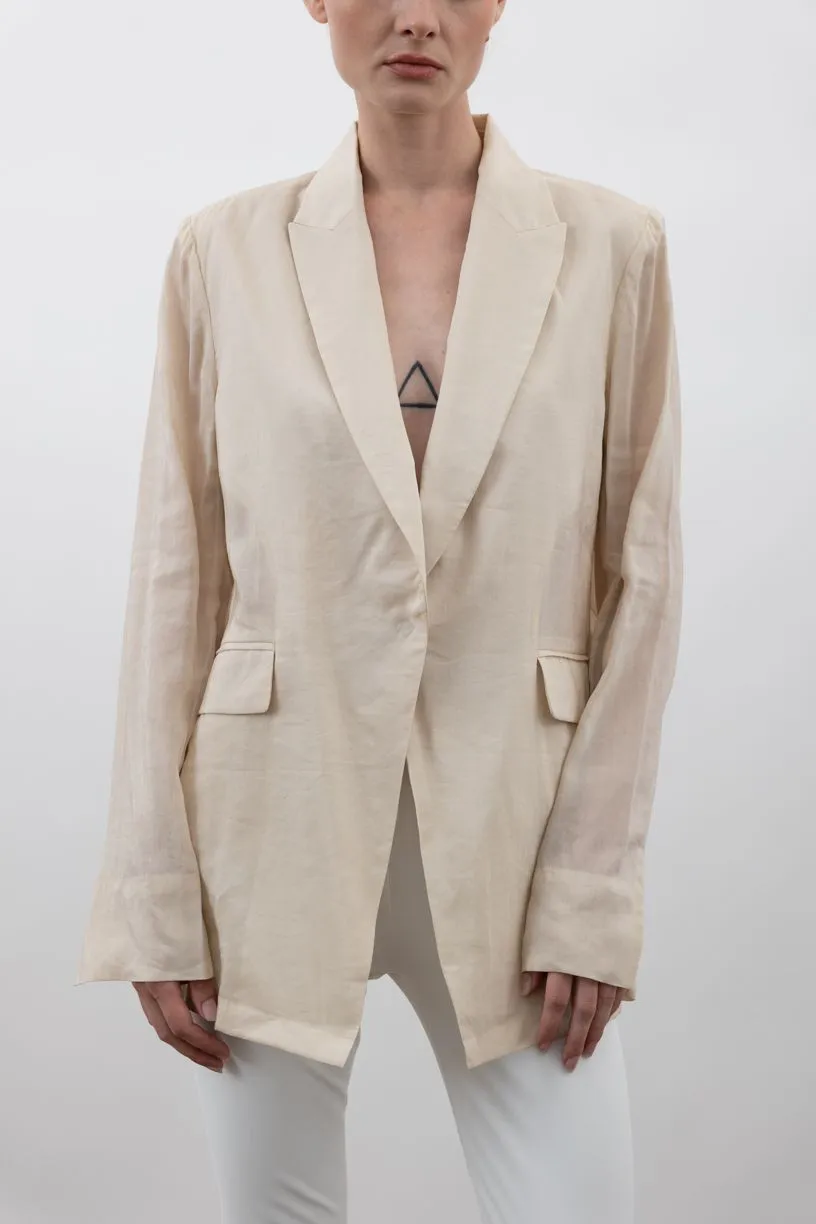 Sheer Ramie Boyfriend Blazer - VERVE