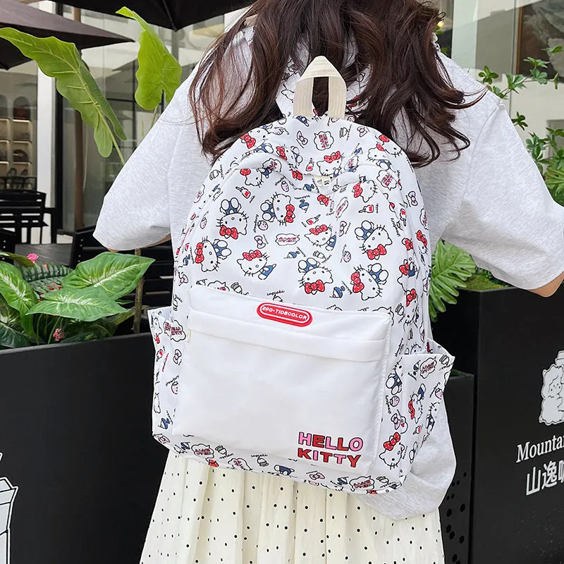 Simple Ins Cute Cartoon Graffiti Backpack Student Trendy Bag Women's Bag Lightweight Niche Large-Capacity Backpack