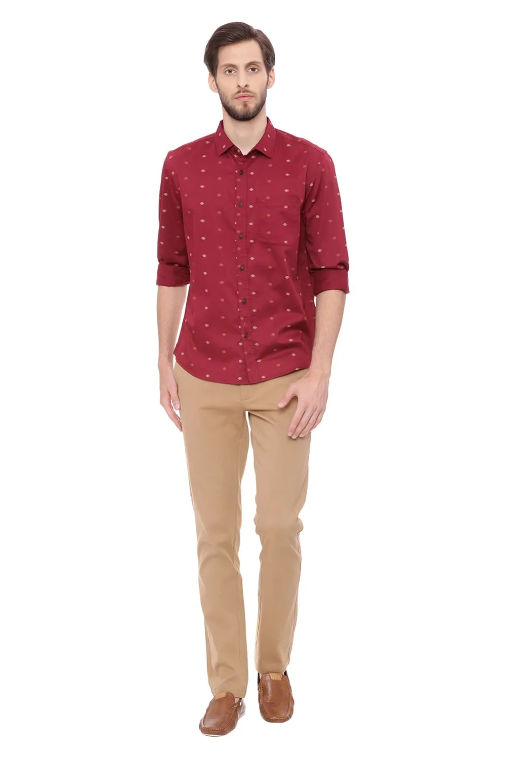 Slim Fit Printed Twill Shirt