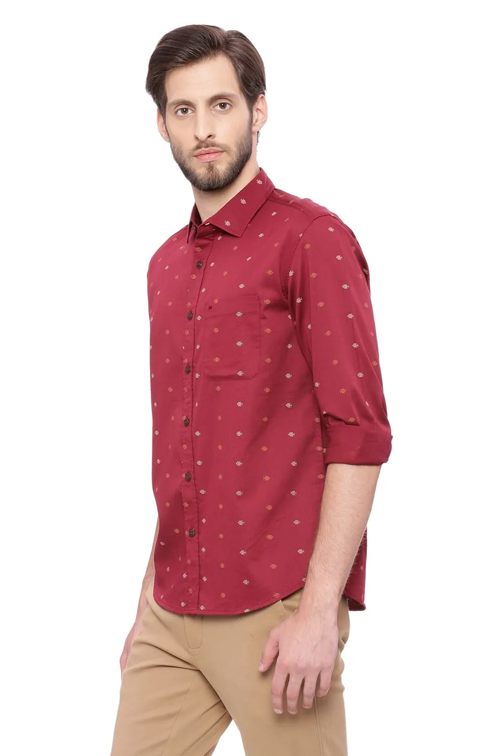 Slim Fit Printed Twill Shirt