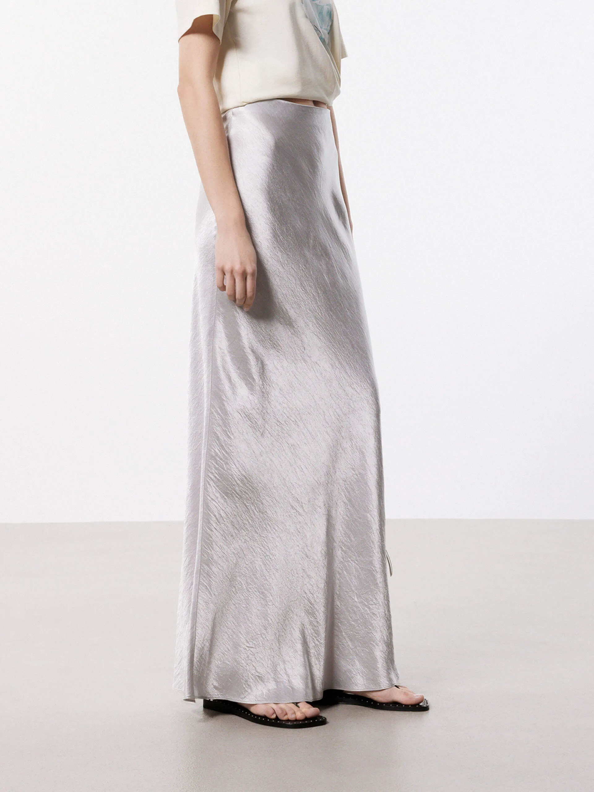 Soft Satin Maxi Skirt