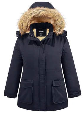 Soularge Women's Winter Plus Size Sherpa Lined Jacket