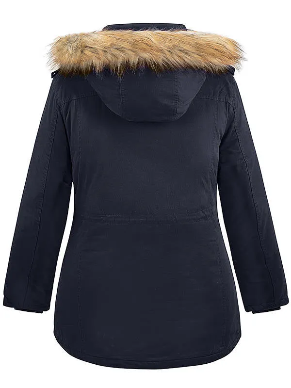 Soularge Women's Winter Plus Size Sherpa Lined Jacket