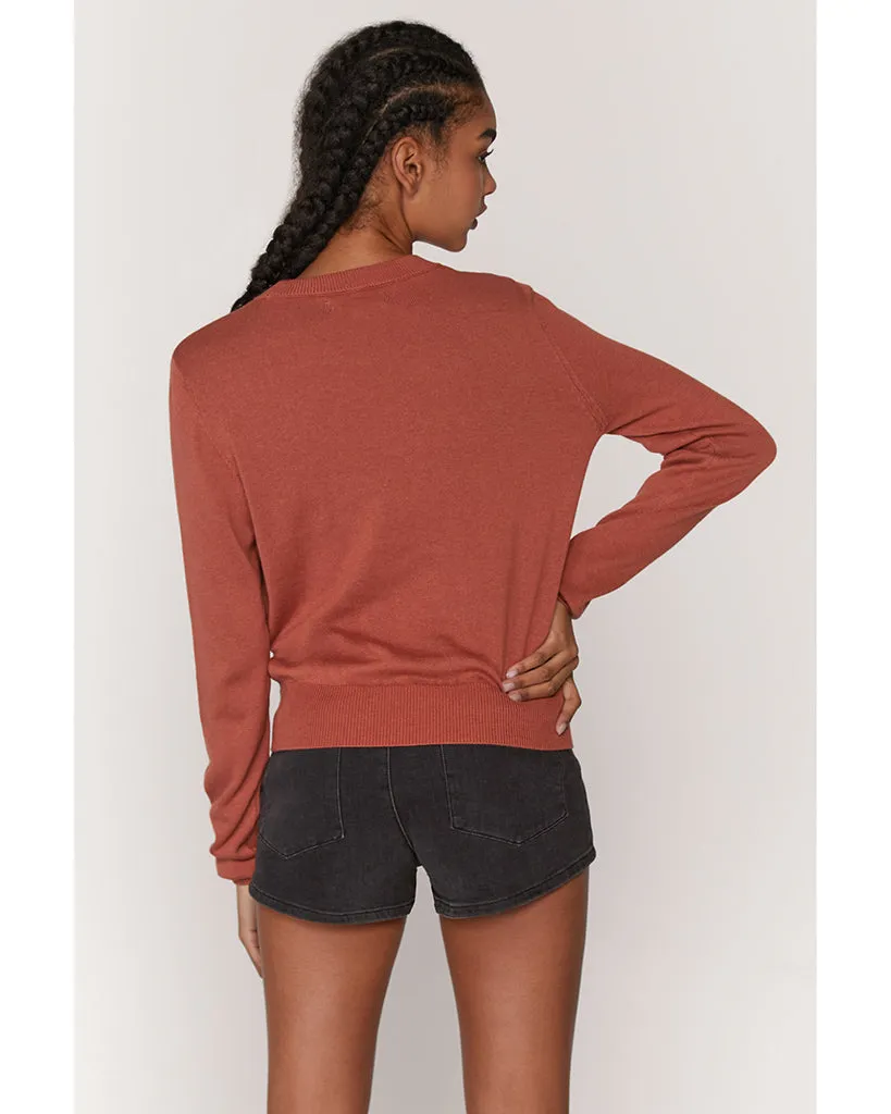 Spiritual Gangster We Are One Nikki Crop Sweater - Womens - Rust