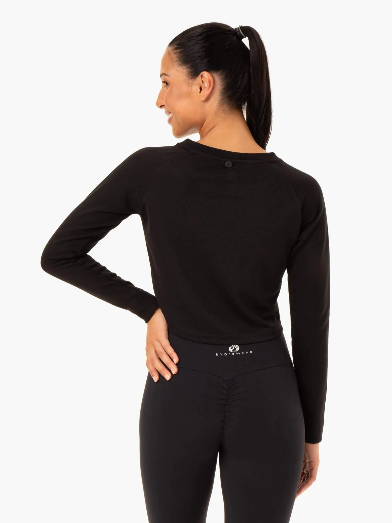 Staples Cropped Sweater - Black