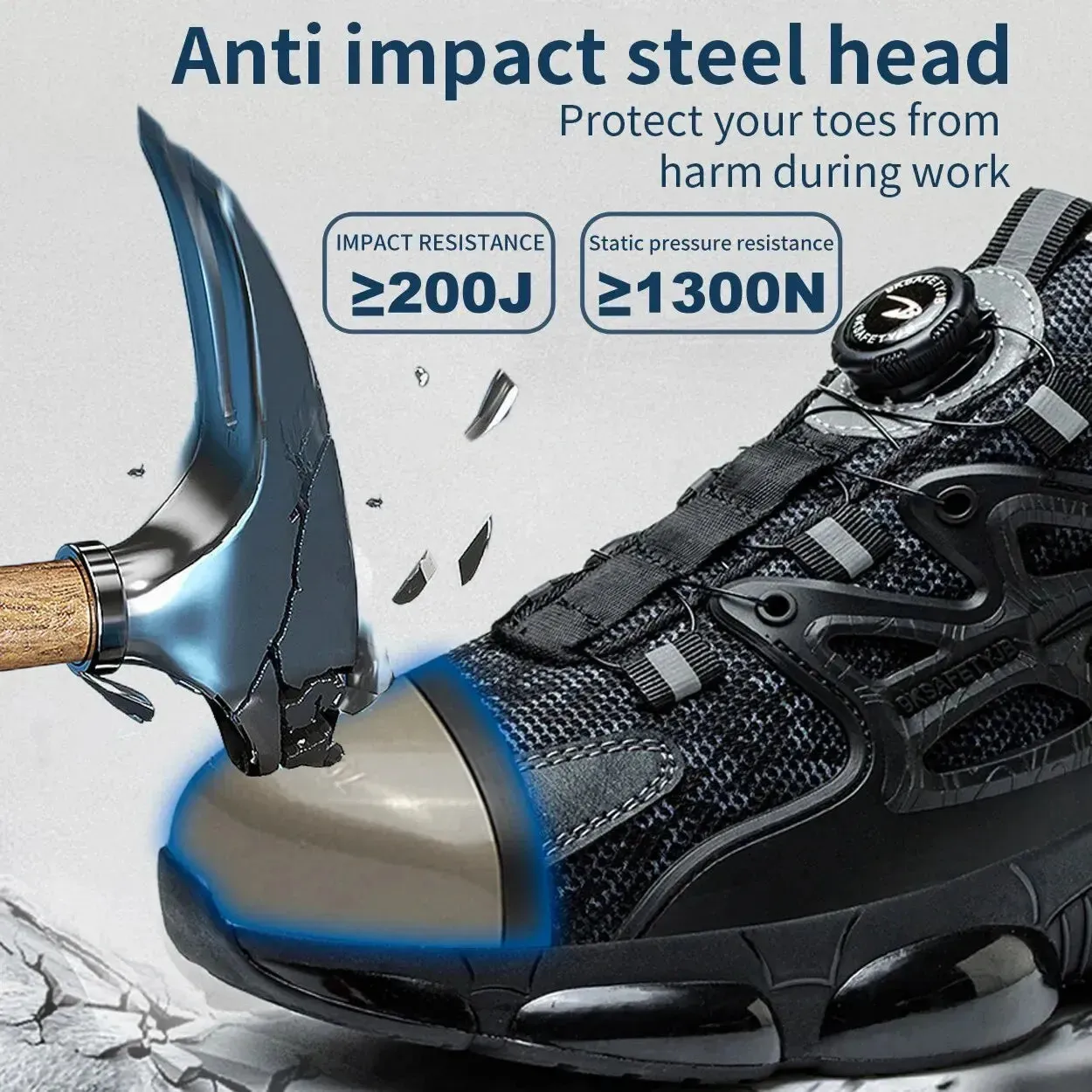 Steel Toe Shoes for Men Indestructible Work Boots Lightweight Safety Walking Antismash Antipuncture Protective Sneakers 240629