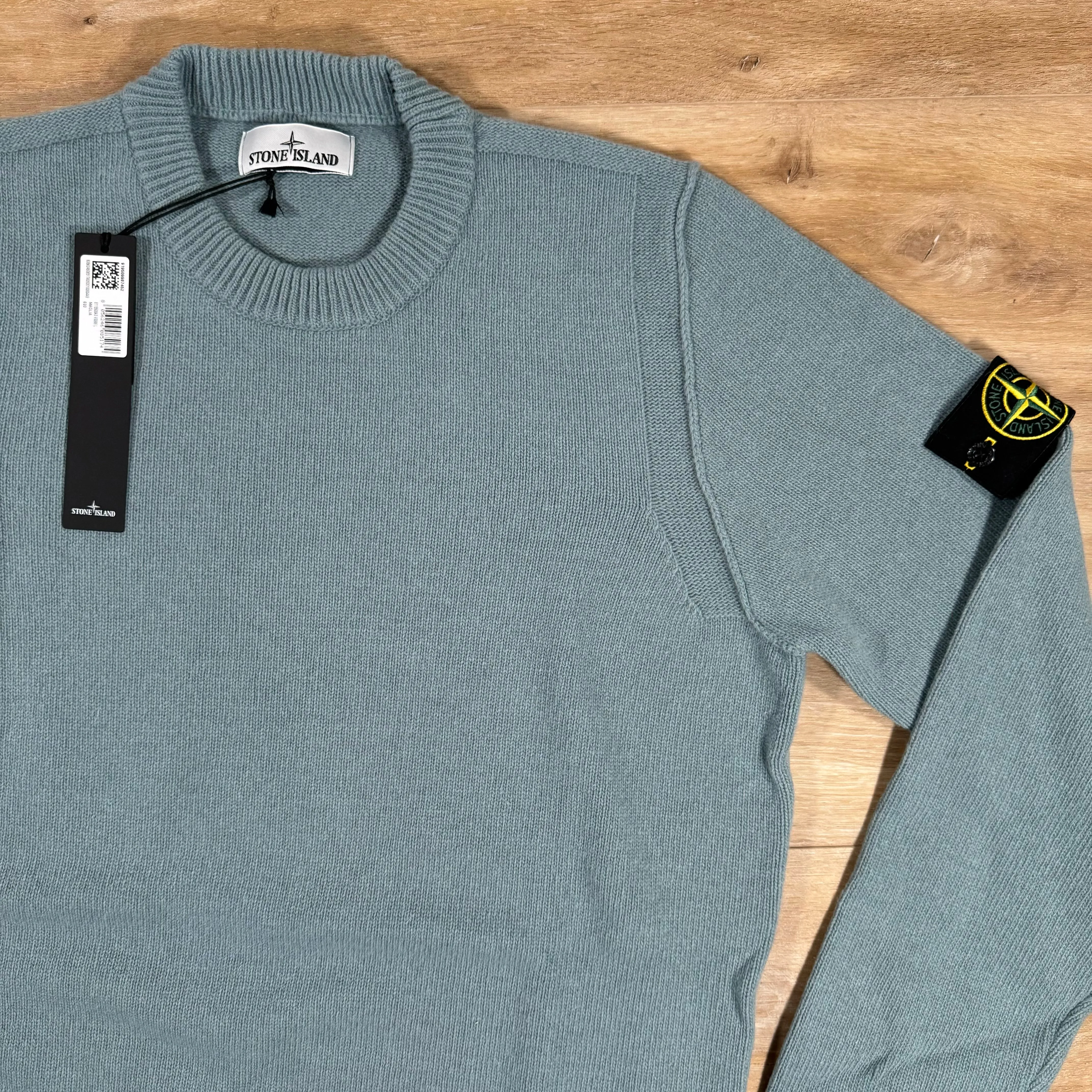 Stone Island Lambswool Crewneck Sweatshirt in Green Grey