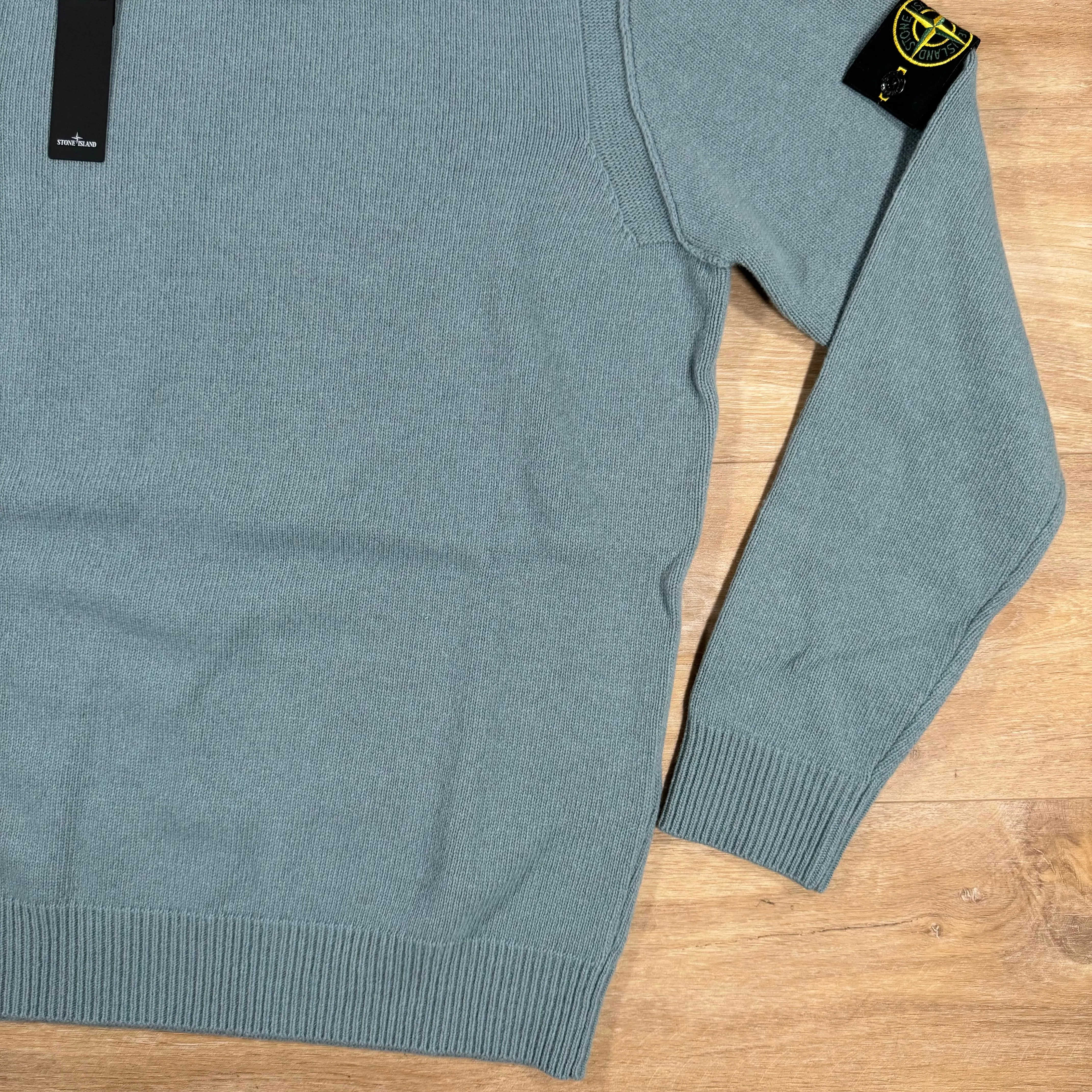 Stone Island Lambswool Crewneck Sweatshirt in Green Grey