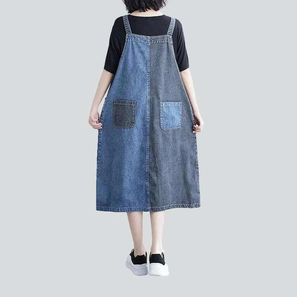 Stylish long denim dress