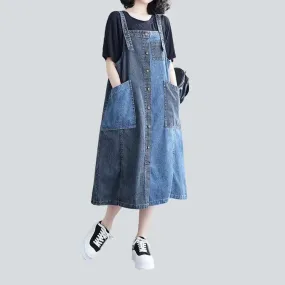 Stylish long denim dress