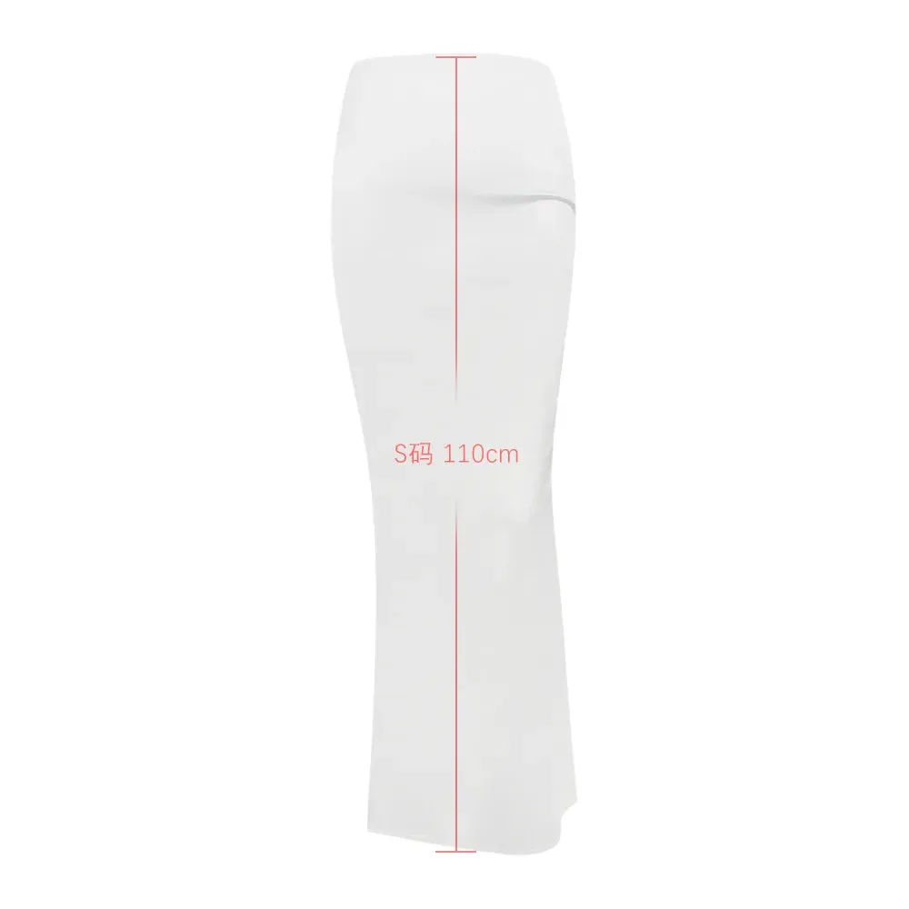 Suninheart Women Maxi White Maxi Skirt Elegant High Quality Office Lady Satin Skirt with Lining Casual Summer Skirts New Arrival