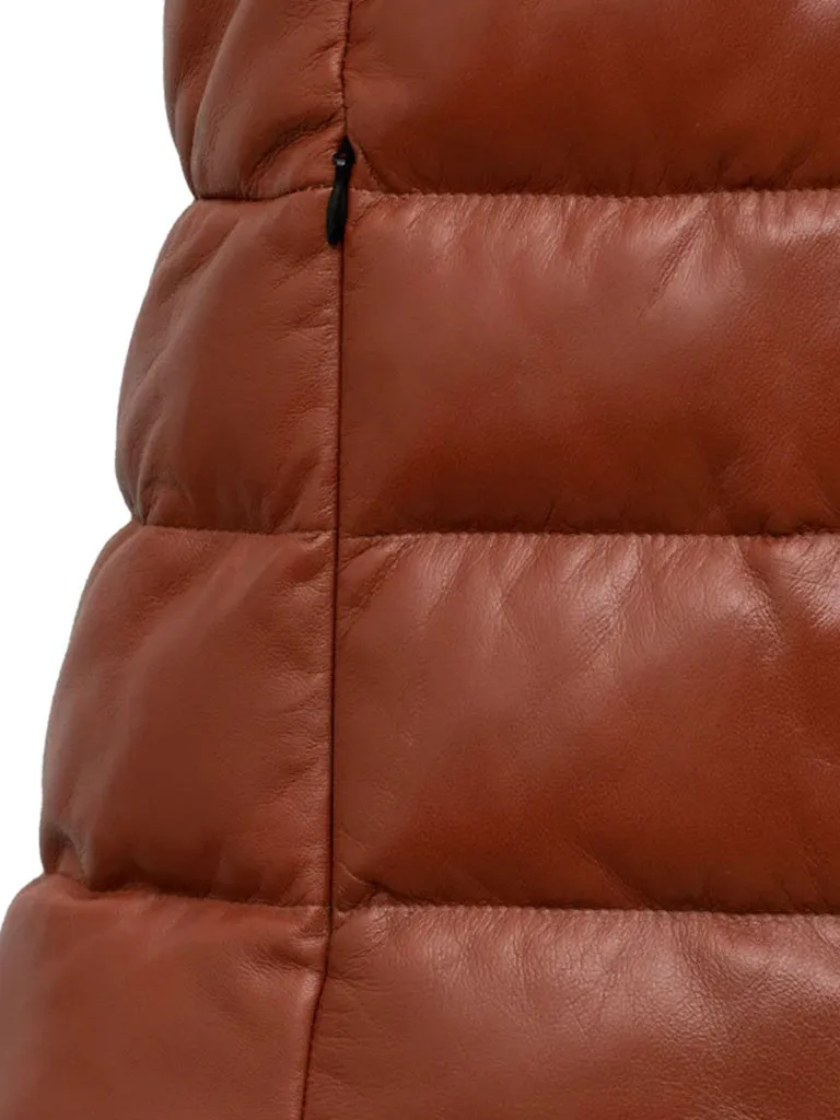 Tan Brown Genuine Leather Gilet