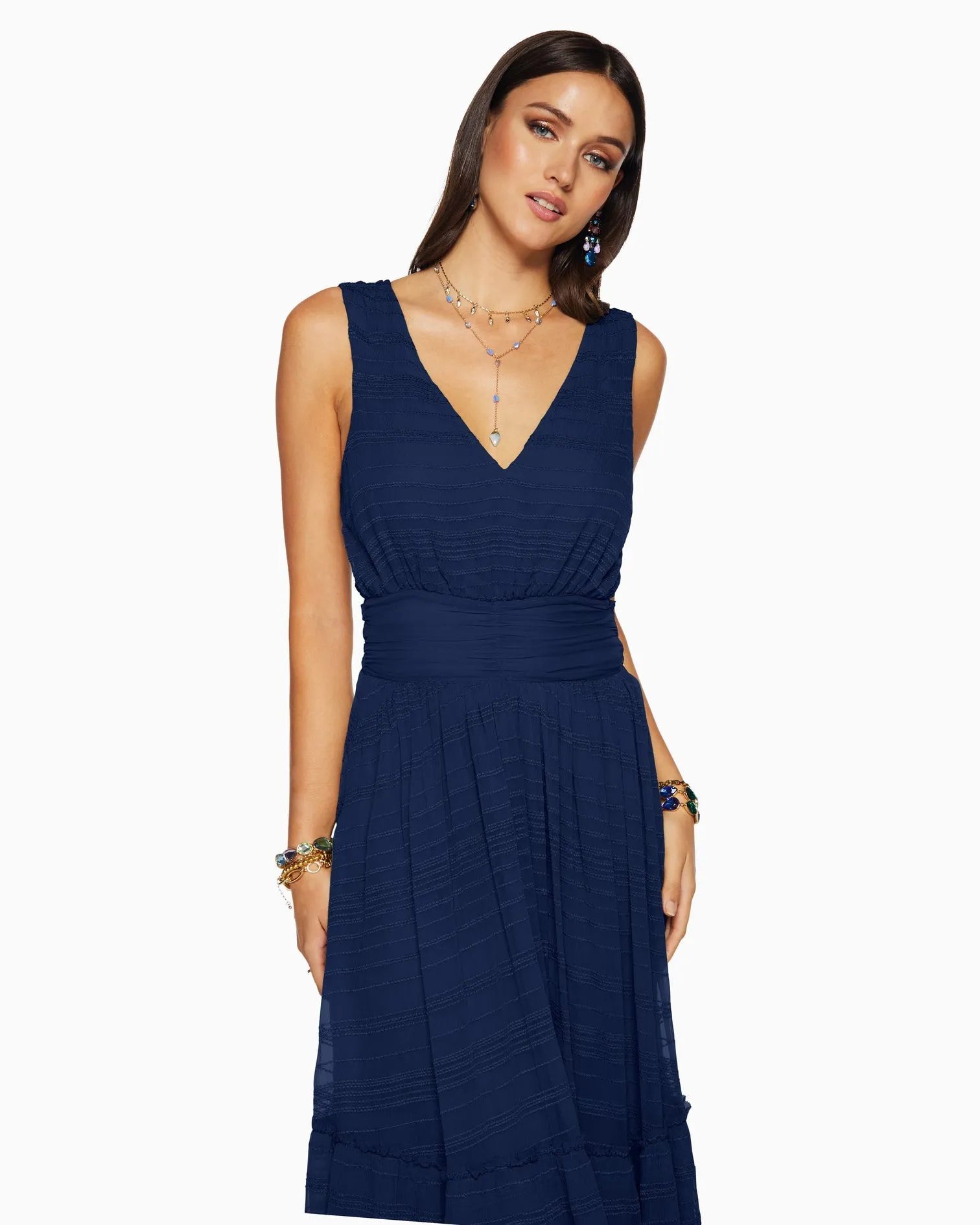 Tate Tiered Maxi Dress - Navy