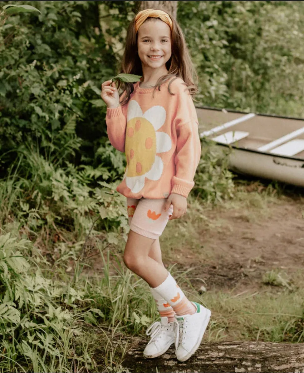 The DeeDee Flower Sweater - Orange - KIDS