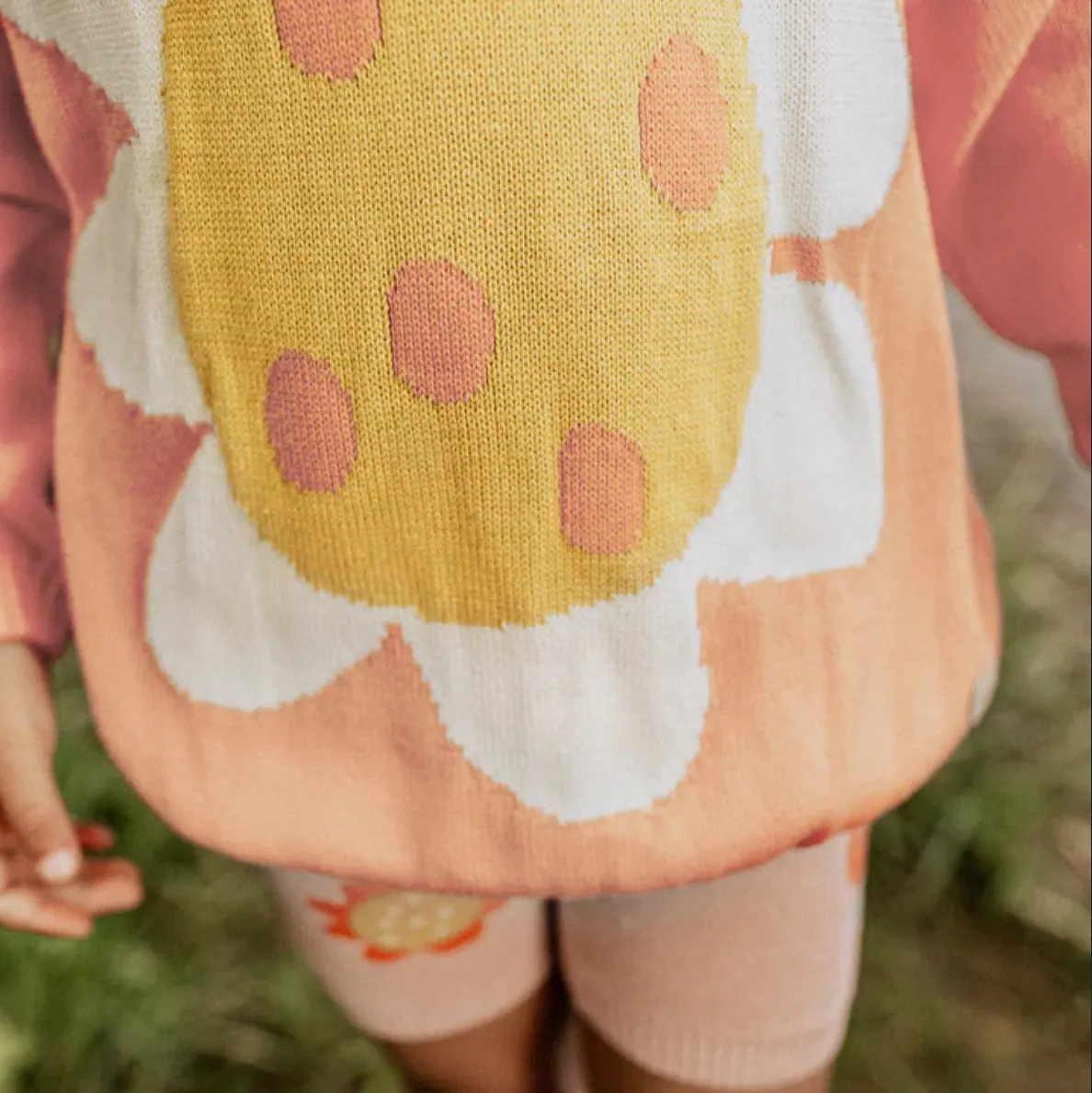 The DeeDee Flower Sweater - Orange - KIDS