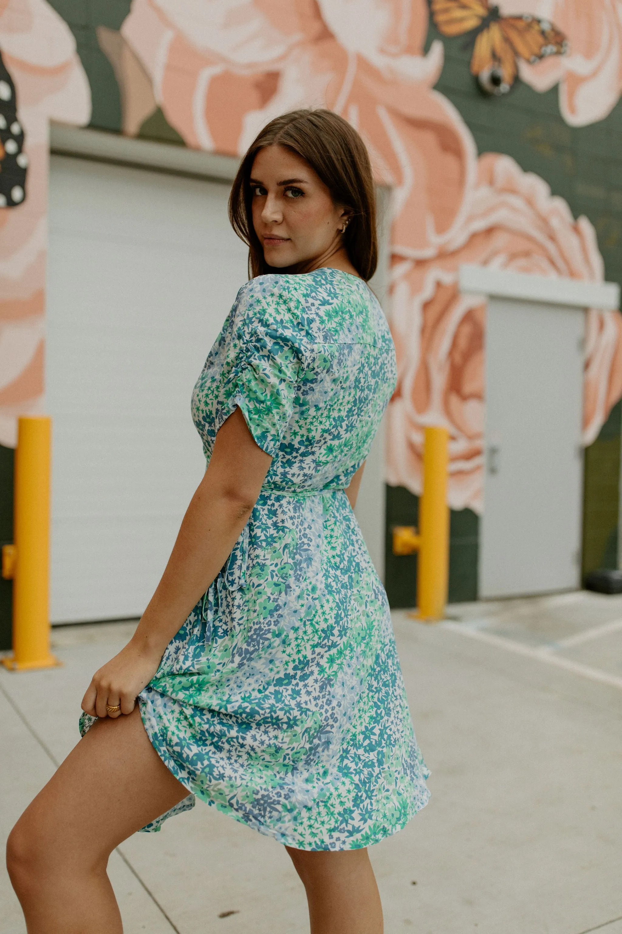 The Joe Wrap Dress - Blue Bell Mix - PLUS