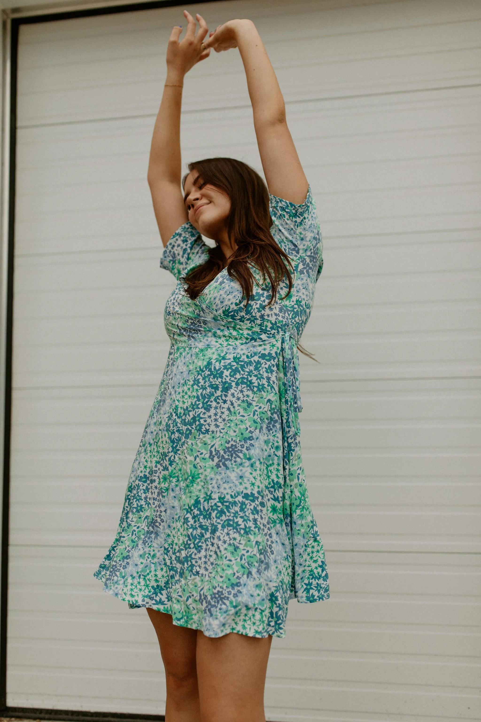 The Joe Wrap Dress - Blue Bell Mix - PLUS