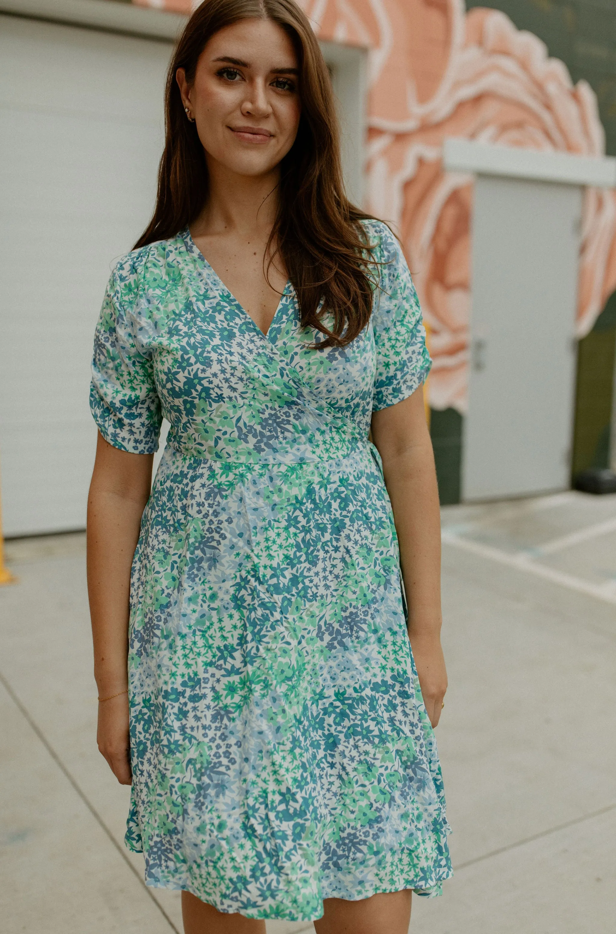 The Joe Wrap Dress - Blue Bell Mix - PLUS