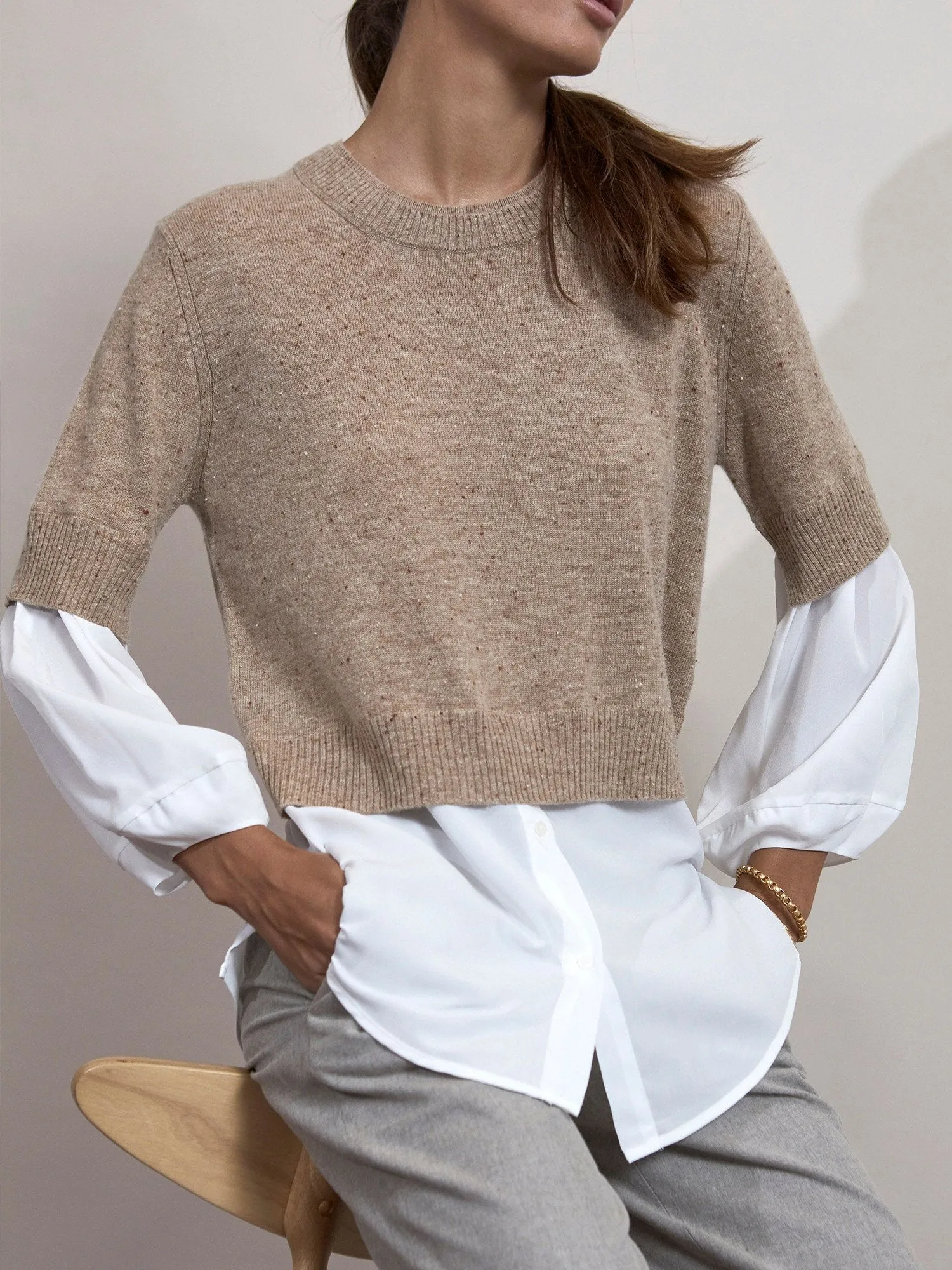 The Looker Layered Crop Crewneck