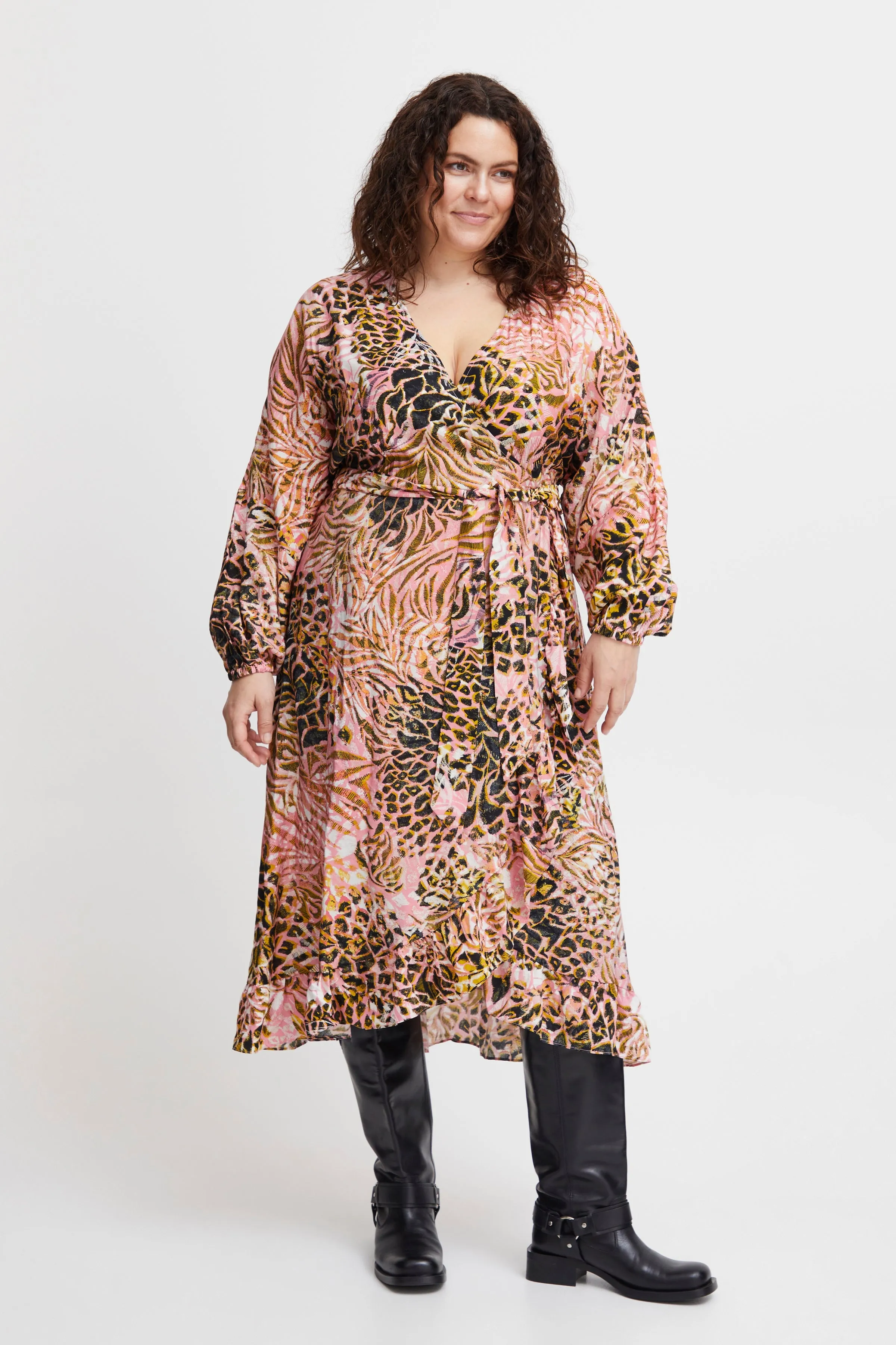 The Nita Faux Printed Wrap Dress - PLUS