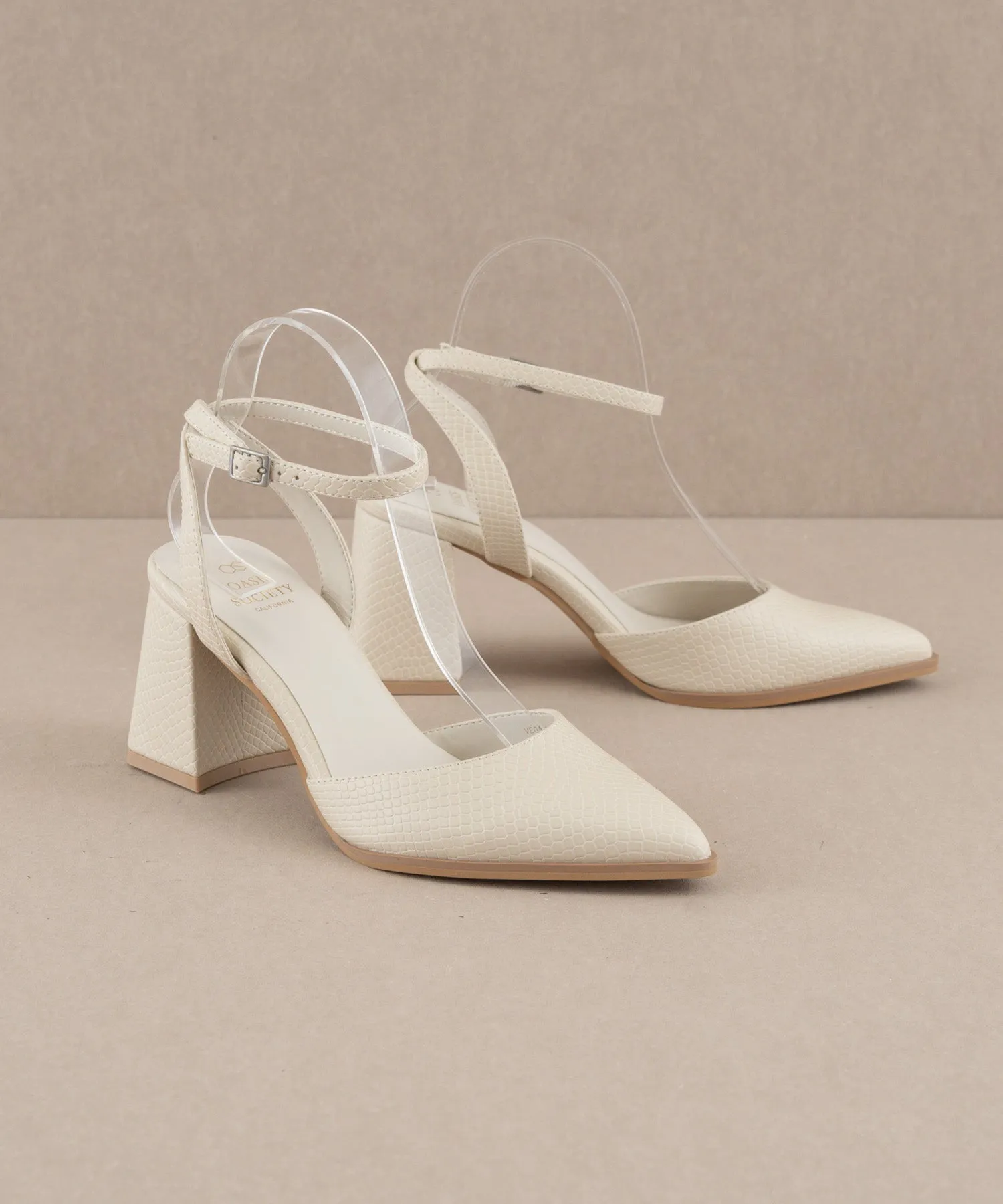 The Princess | White Pointed Toe Heel with Ankle Strap