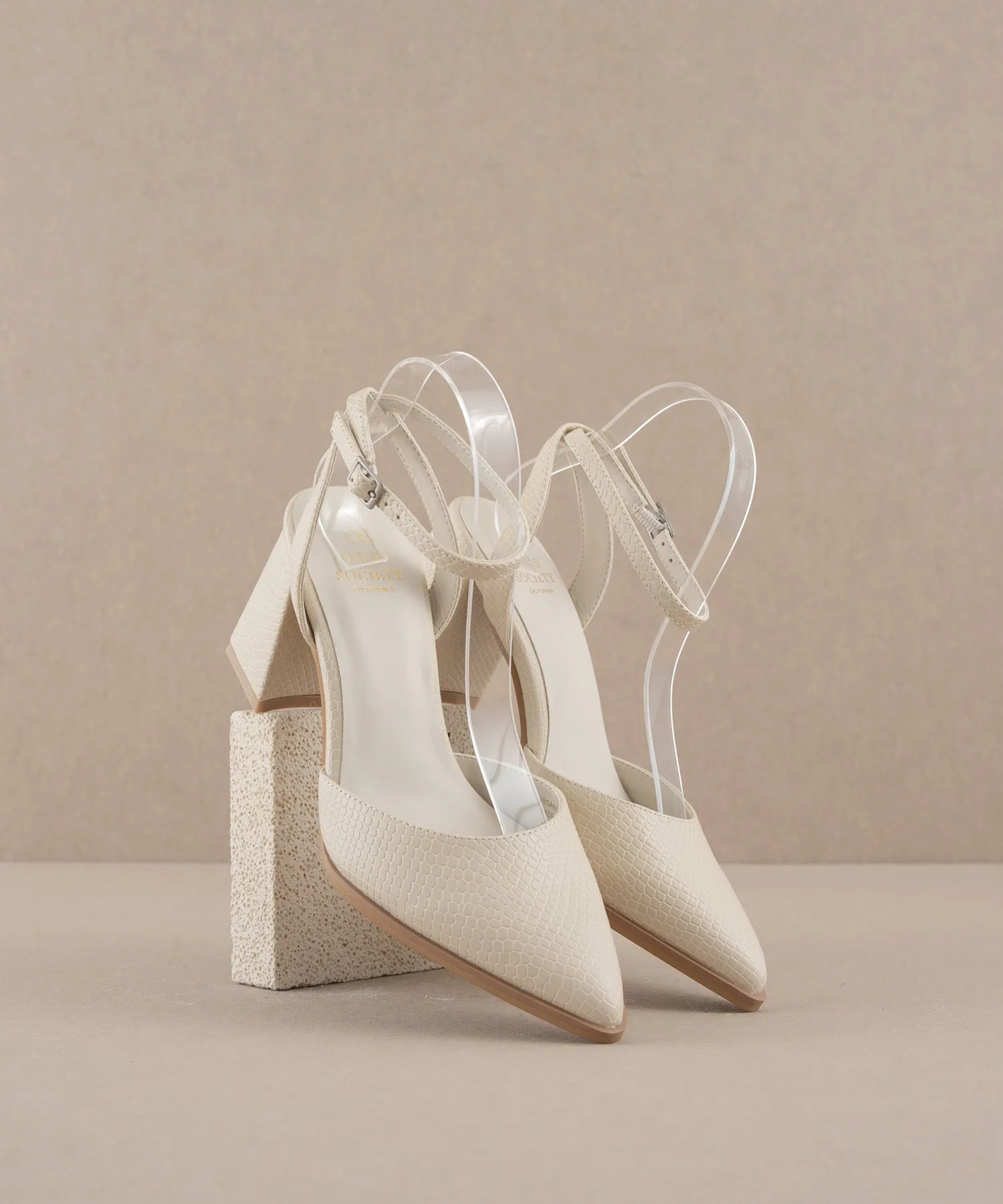 The Princess | White Pointed Toe Heel with Ankle Strap