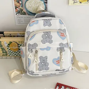 Travel Small Size Backpack Small Cute and Lightweight Small Small Backpack Bear Printing Small Bookbag Student Niche Bags