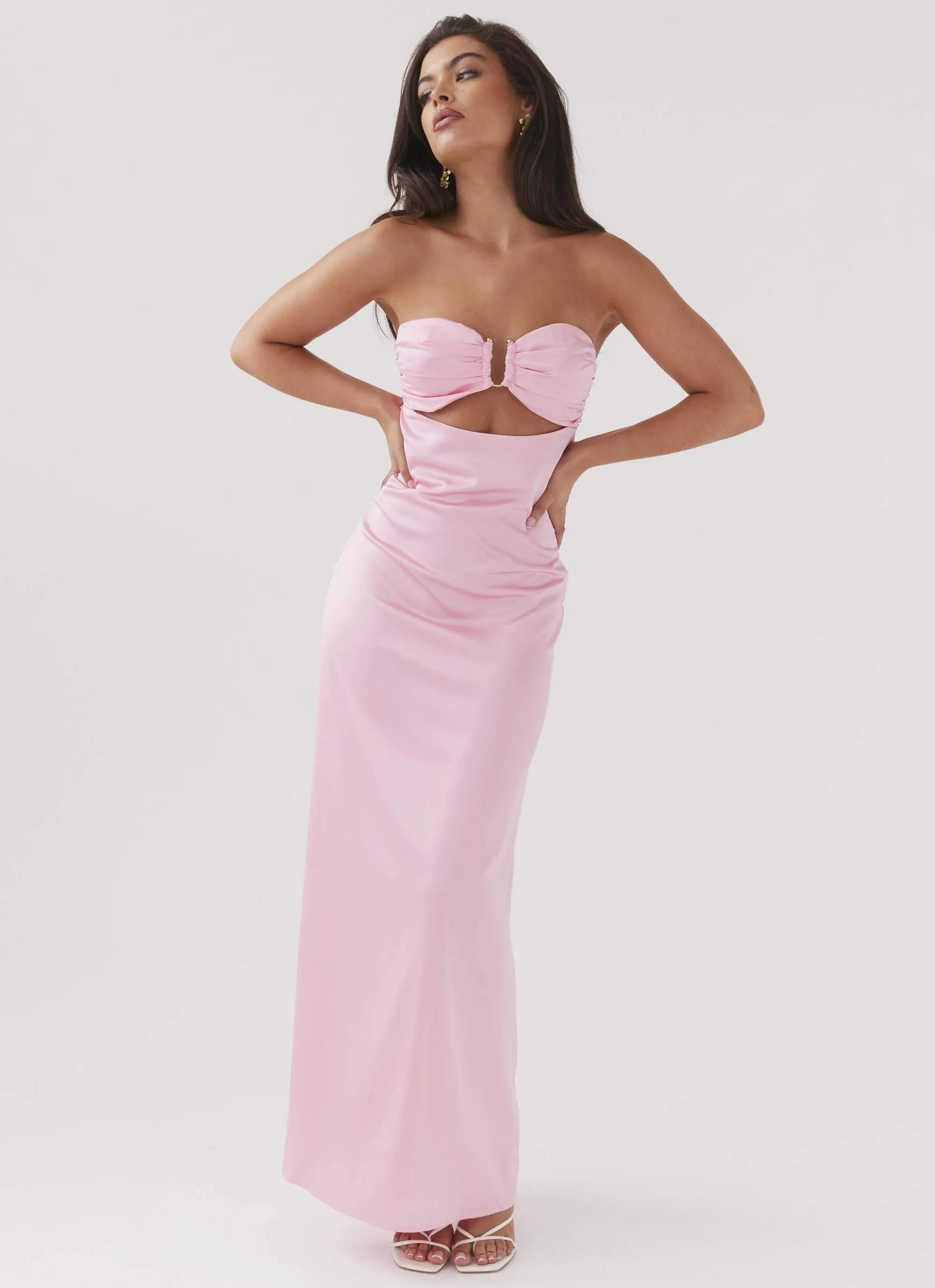 Tropicana Satin Maxi Dress - Candy