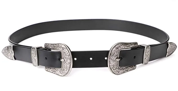 Vintage Western Design Black Waist Belt