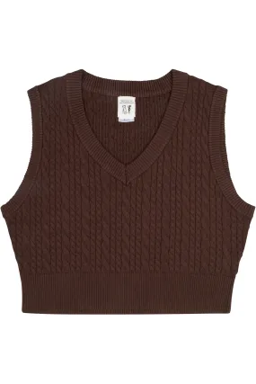 Viscose Cableknit Vest Coffee