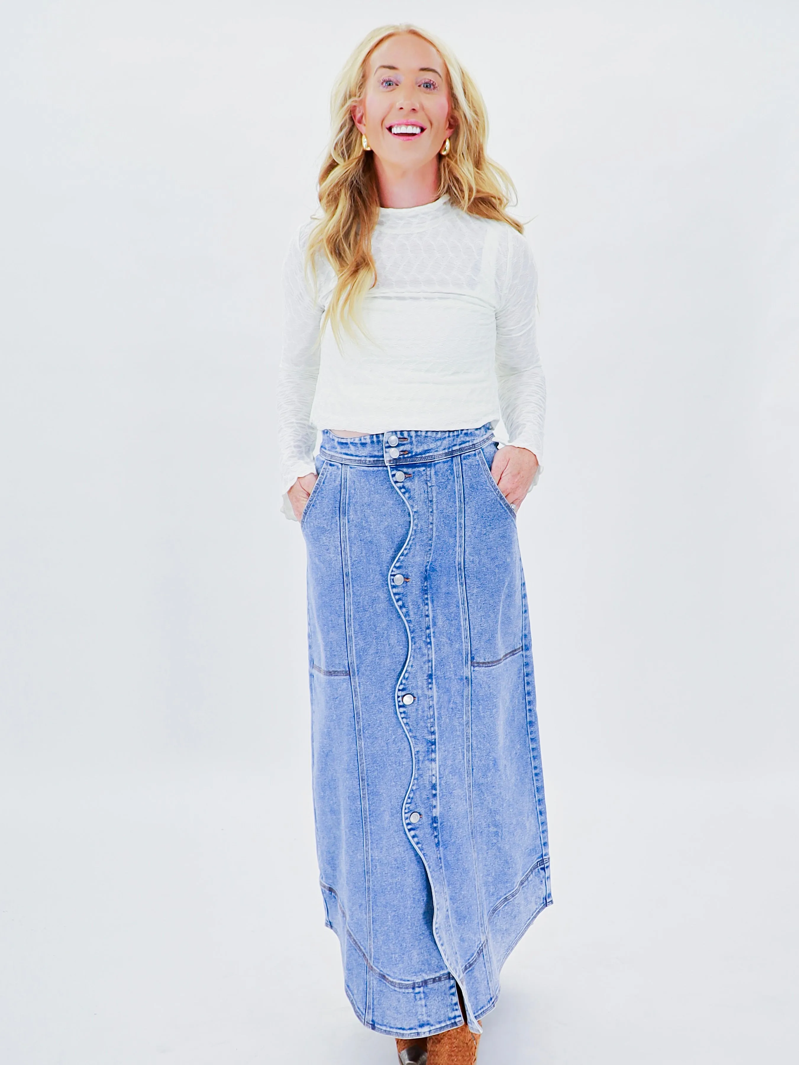 Western Chic Denim Skirt