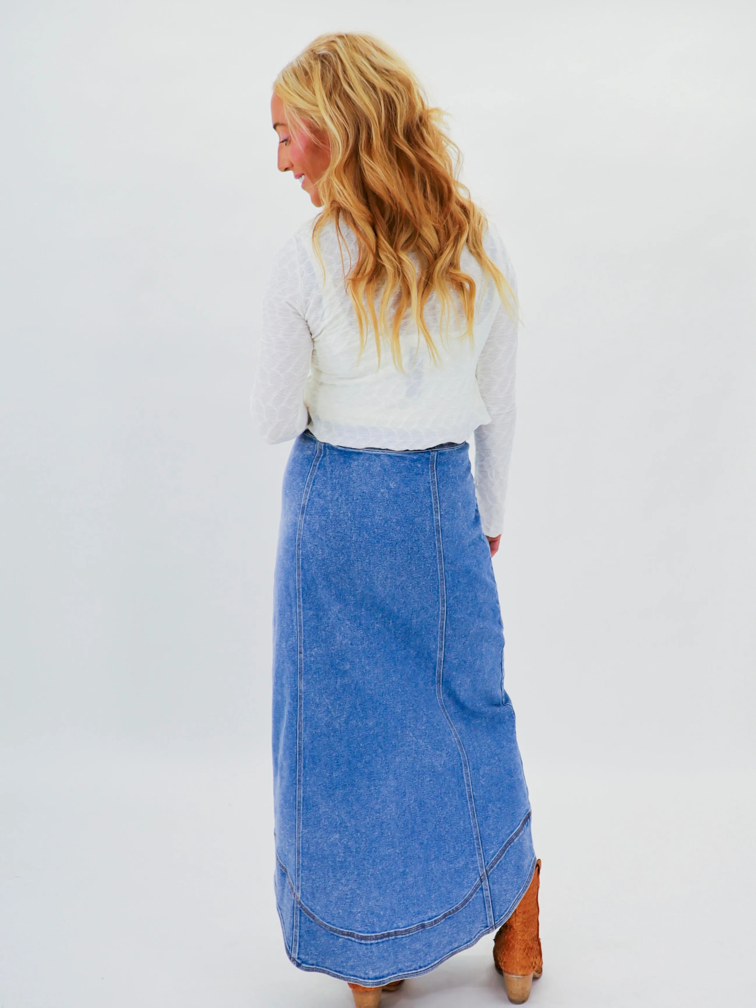 Western Chic Denim Skirt