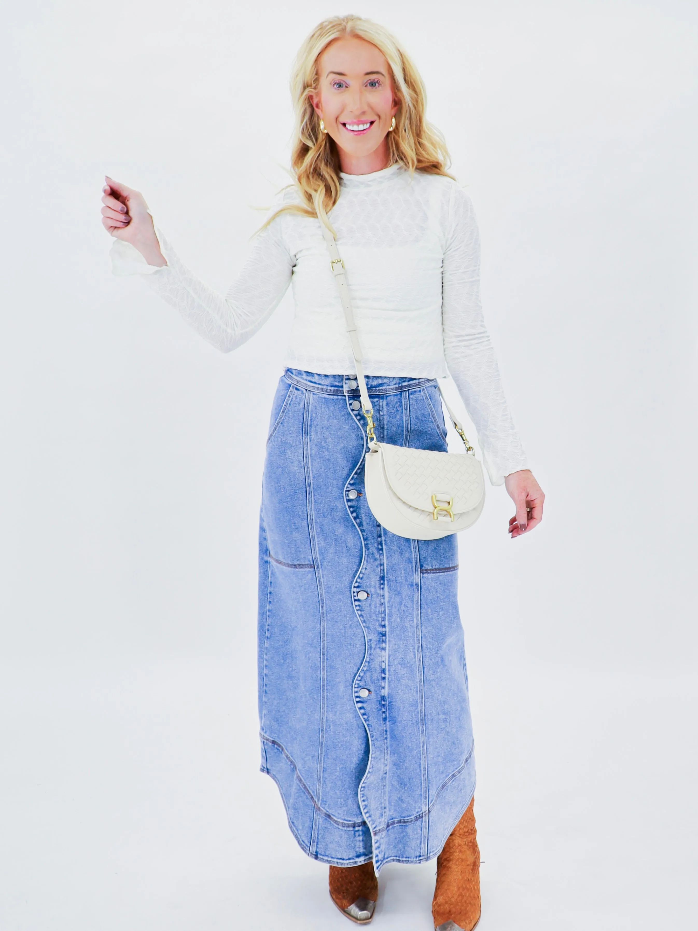 Western Chic Denim Skirt