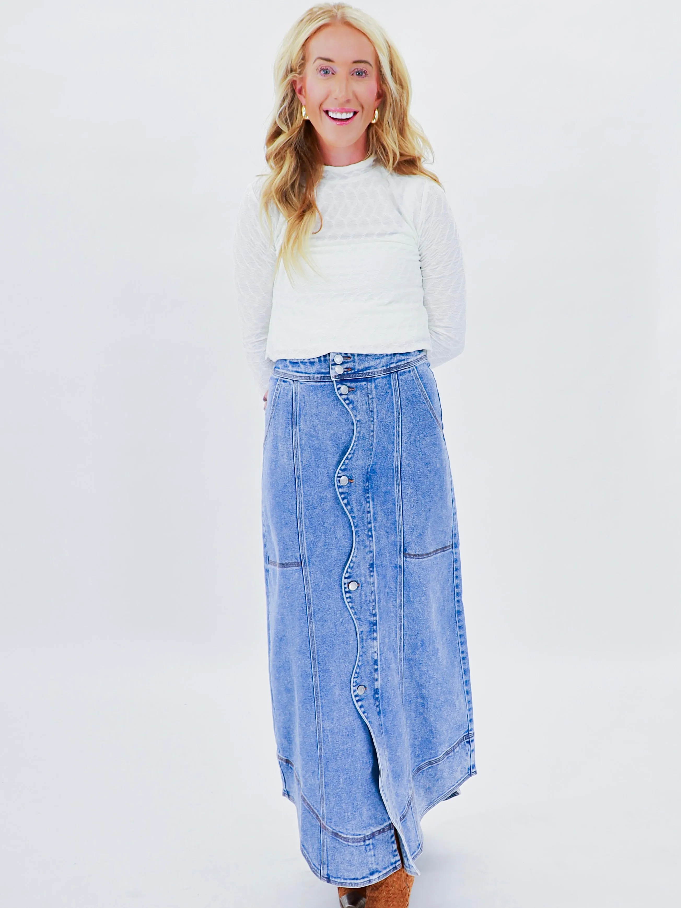 Western Chic Denim Skirt