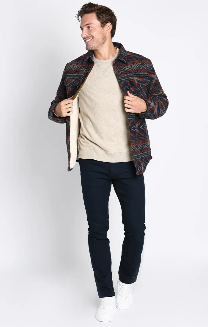 Wool Blend Patterned Shirt Jacket