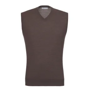 Wool Gilet in Nutria Dark Brown