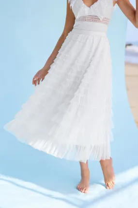 X Madison Honeymoon Tiered Maxi Skirt