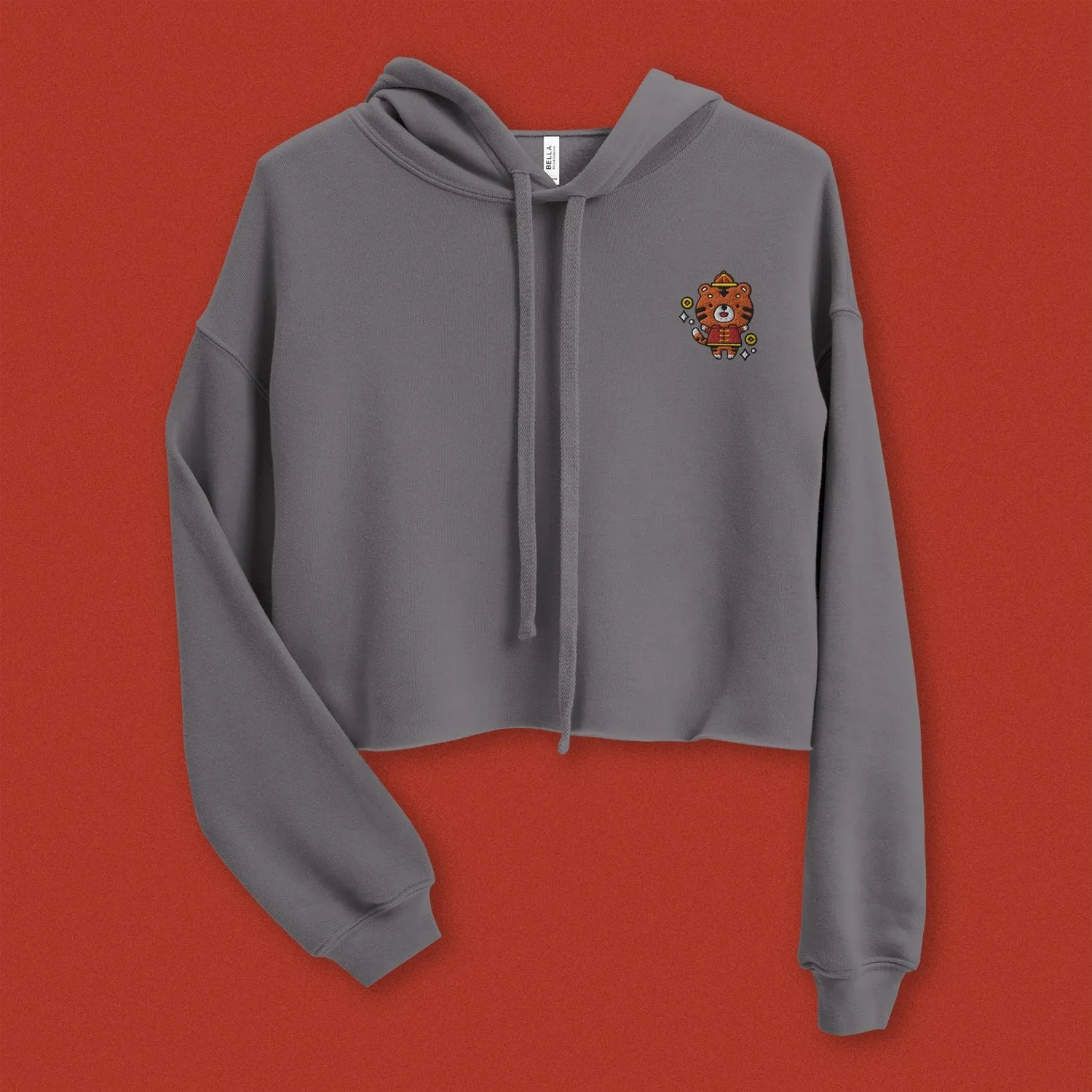 Year of the Tiger Embroidered Crop Hoodie