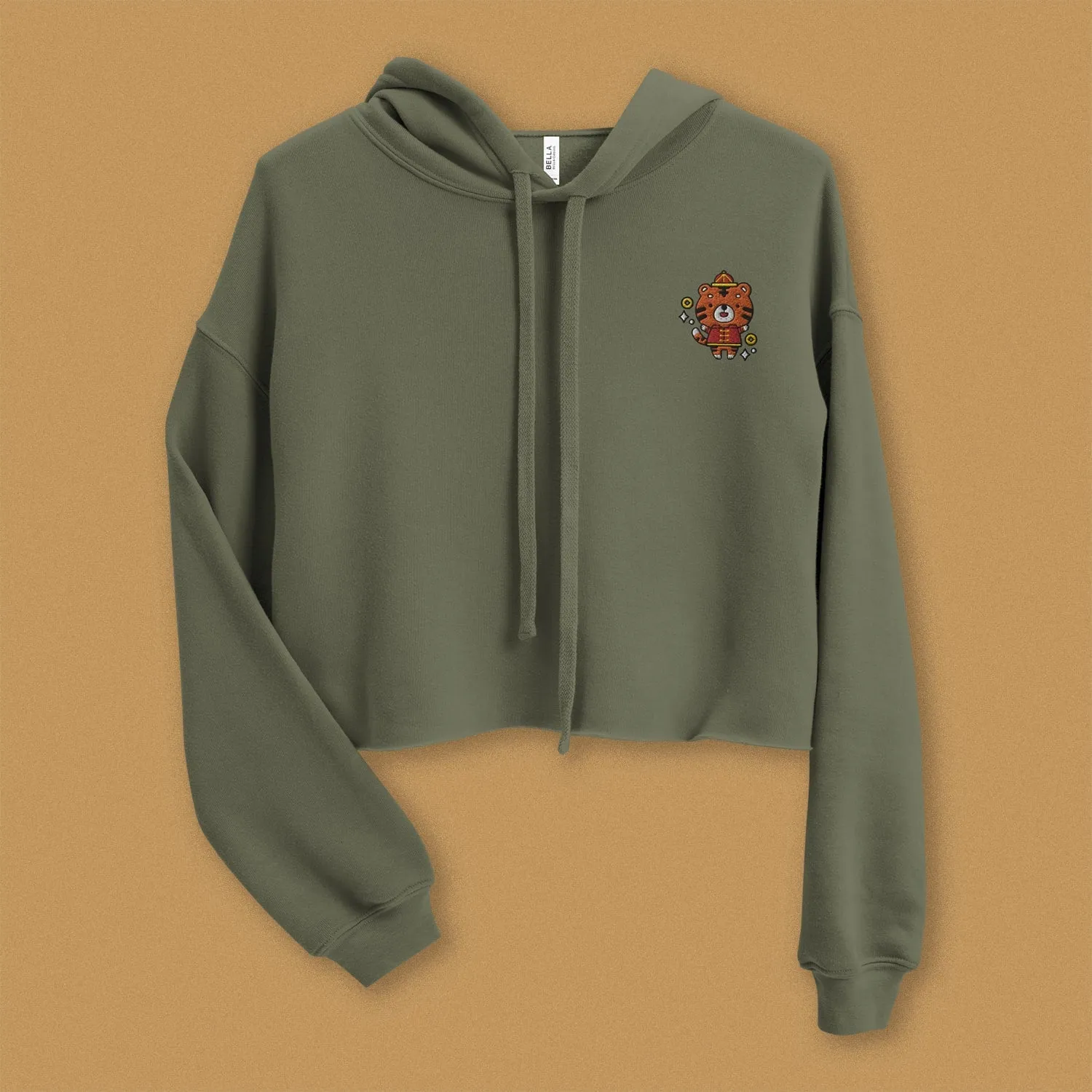 Year of the Tiger Embroidered Crop Hoodie